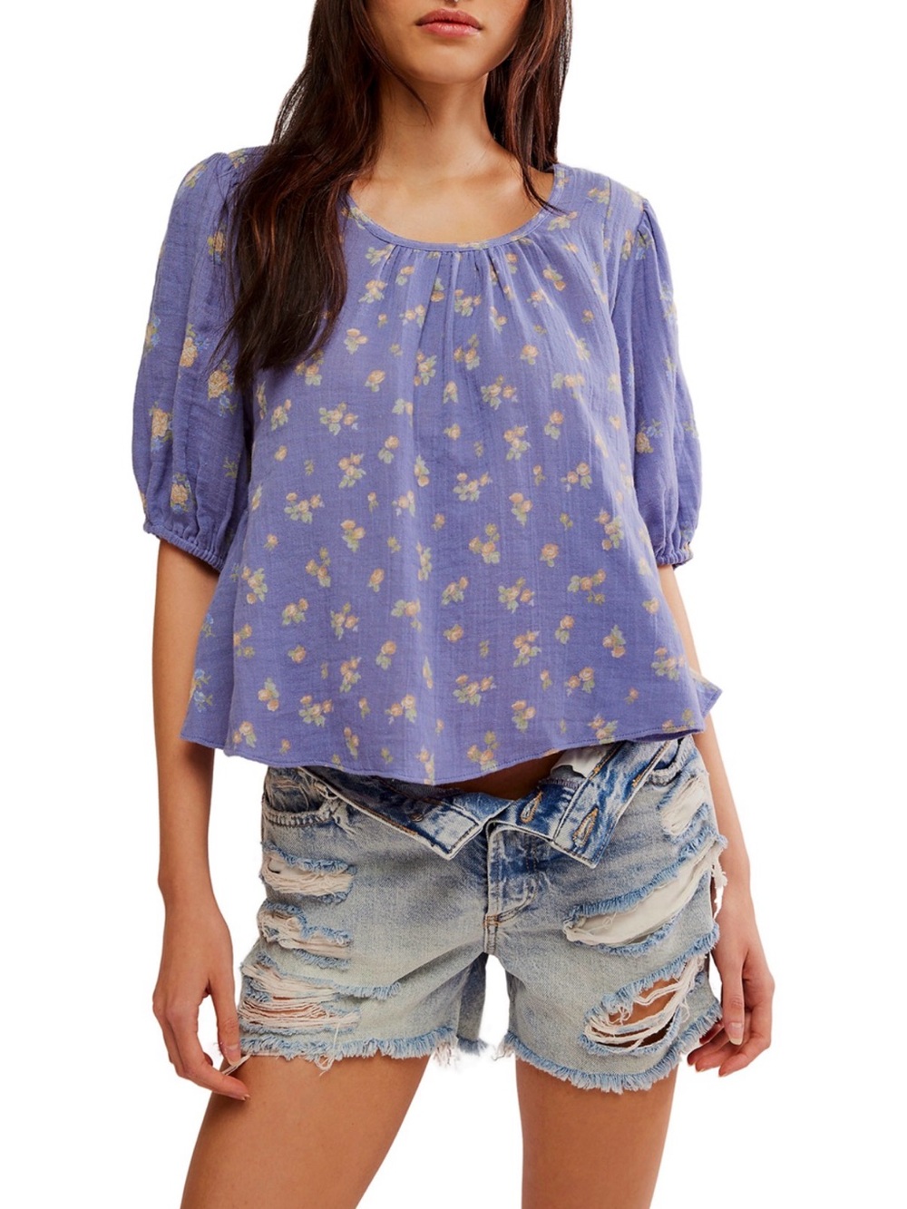 Free People Chloe Printed Top XL
